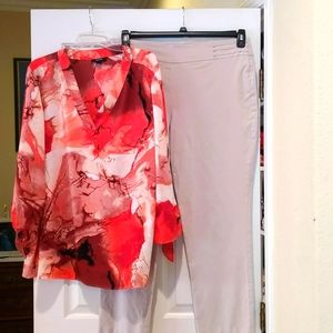 Bundle: coral & beige outfit